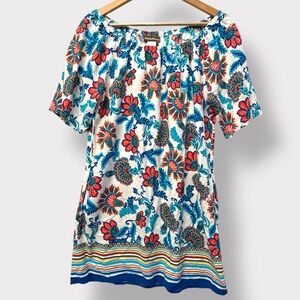 TOMMY BAHAMA Floral Off Shoulder Beach Summer Party Cruise Light Mini Dress Sz S
